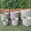 Geno Home and Garden Modern Line Design Ceramic Flower Pot Set (3 in a set) to Add Green to your Home and Office