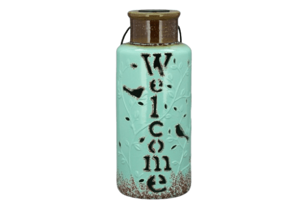 Geno Home and Garden Ceramic Welcome Lantern For Home and Garden DIY and Improvements